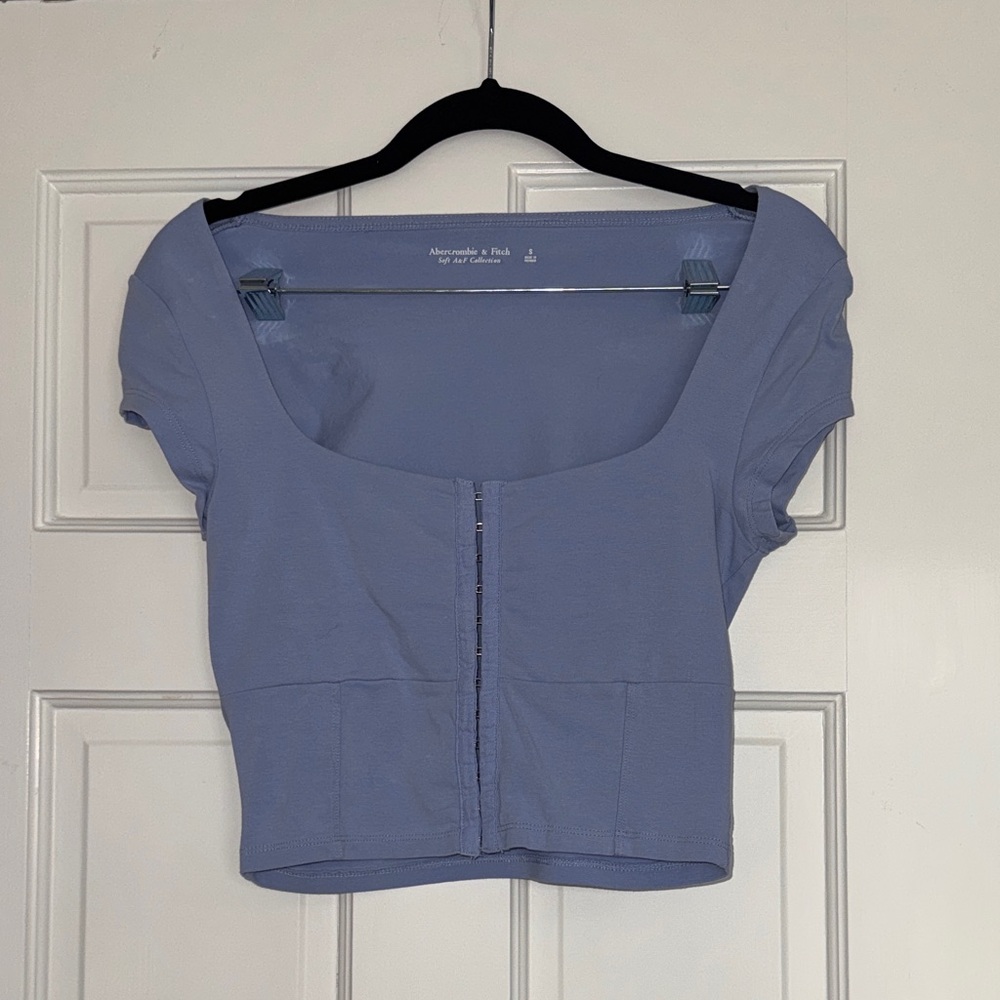 Abercrombie & Fitch Lavender Scoop-Neck Cropped Top